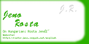 jeno rosta business card